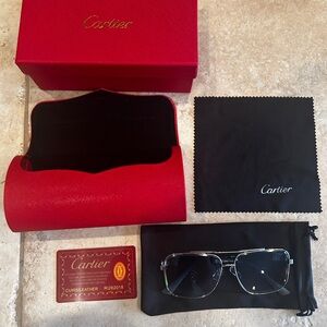 Cartier Silver Eyewear with Red Case